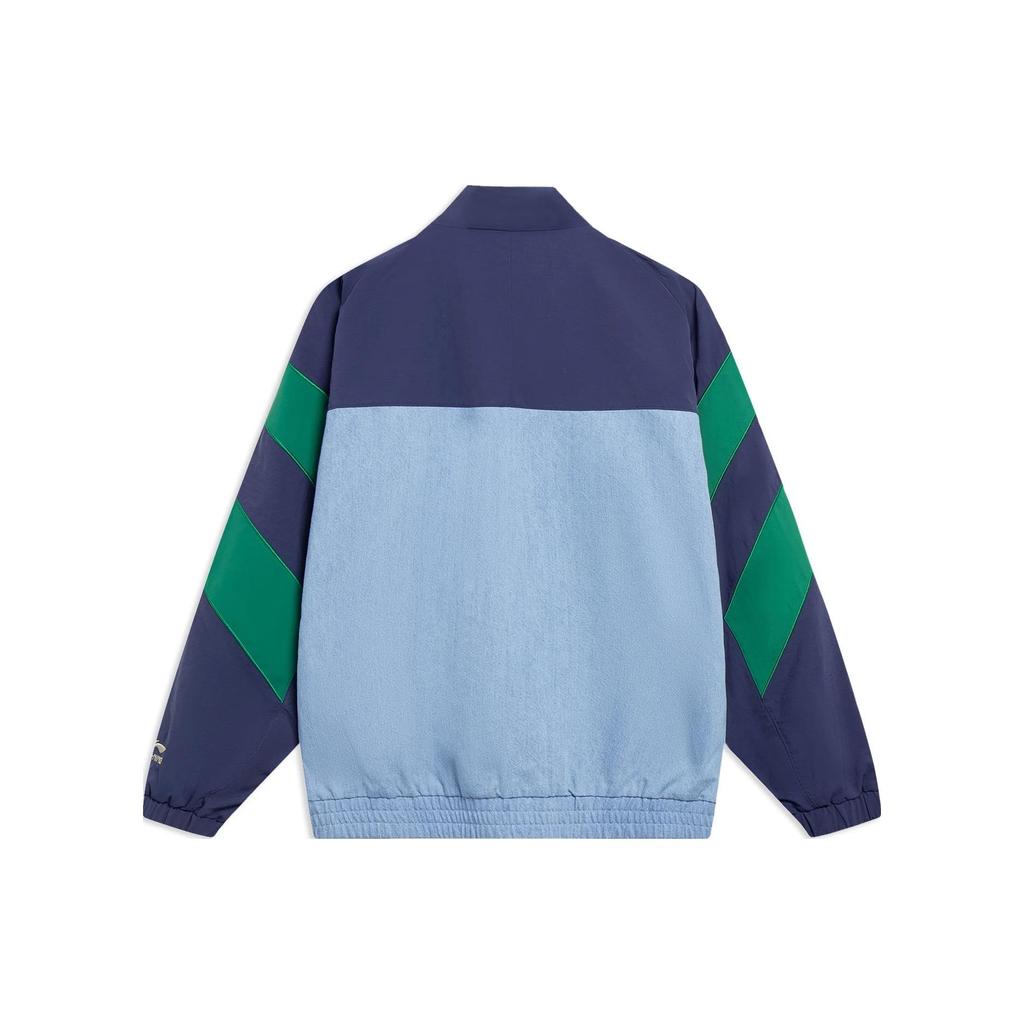 Li-Ning Свободная повседневная куртка Golden Era с цветными блоками на молнии, мужские куртки темно-синего цвета AFDT127-2