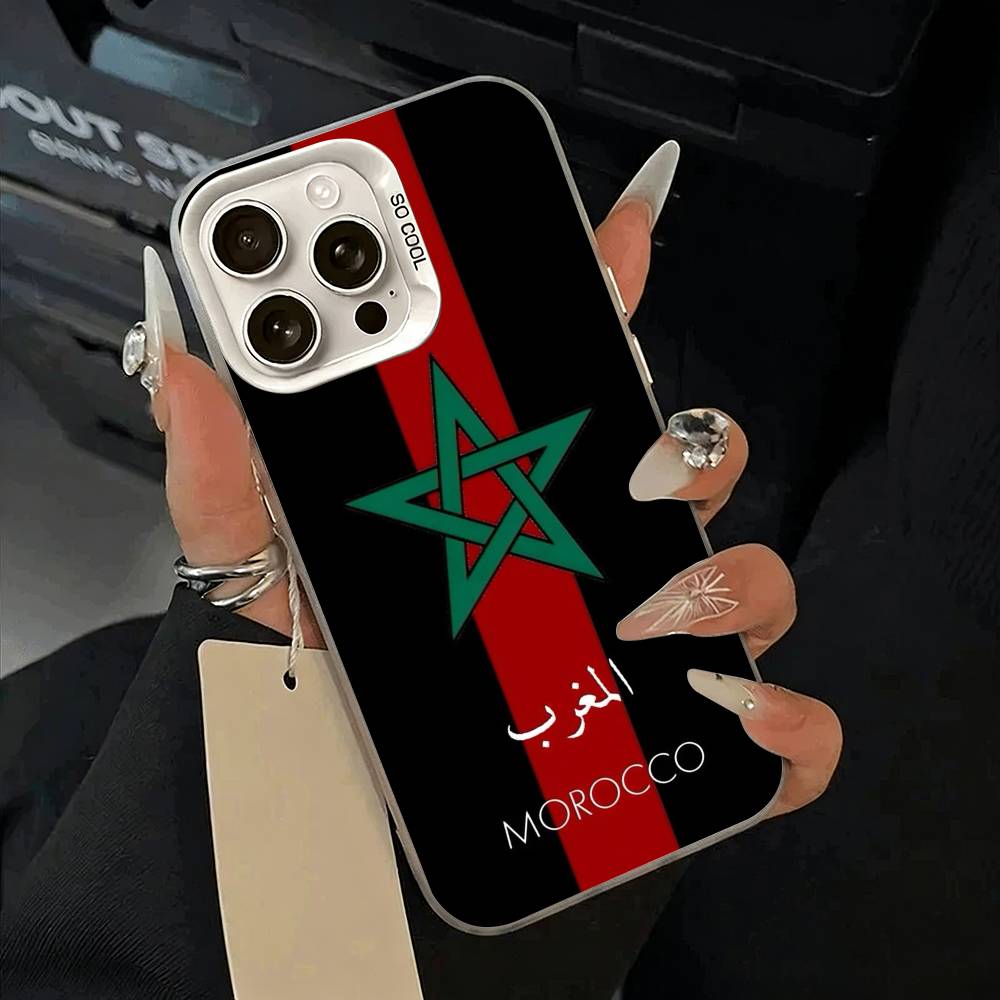 Чехол для телефона Флаг Марокко Для iPhone 17,16,15,14,13,12,11 Plus,Pro Max,XS,белый серебристый чехол для телефона