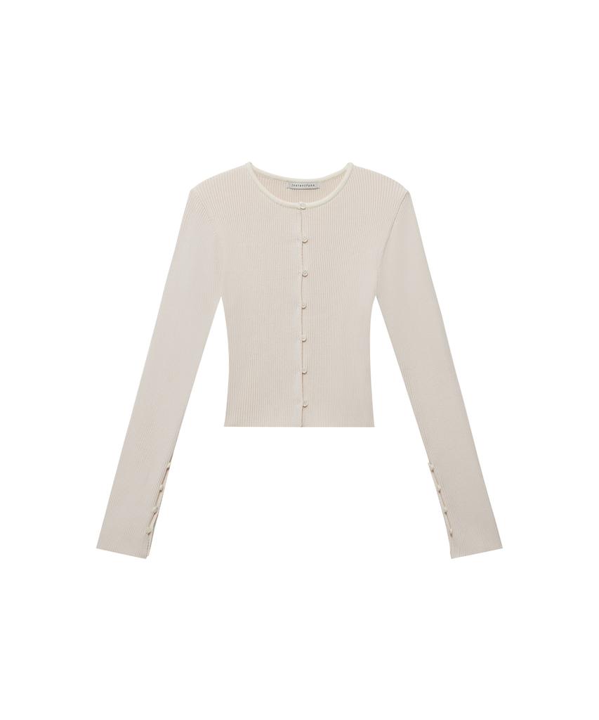 INSTANTFUNK Two-Tone Ribbed Button Cardigan