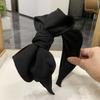 New Spring Fashion Hair Accessories For Women Oversized Bow Knot Headband Solid Color Fresh Hairband Black  Gifts