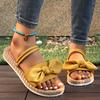 Fashion Fashion Corduroy Bow Flat Sandals Women Lightweight Non Slip Outdoor Slippers Woman 2025 Summer Casual Soft Sole Beach Sandals