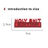 1Pc 3D Metal Holy Shit Edition Logo Car Front Grille Badge Side Fender Rear Trunk Emblem Sticker Decal