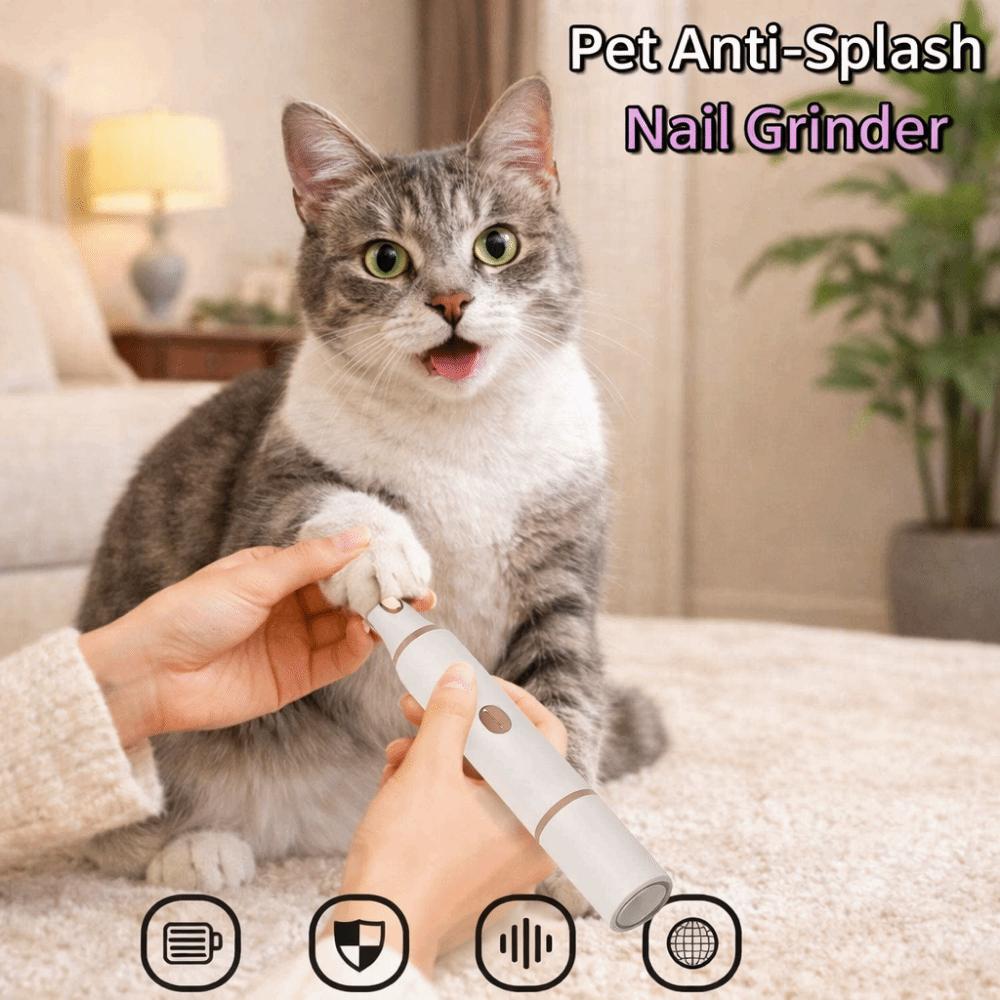 Low Noise Electric Dog Hair Trimmer Dual-Head Design Powerful Motor Cat Nail Grinder USB Charging Professional Dog Paw Trimmer