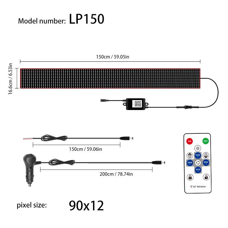LED Car Soft Screen - Bluetooth APP-Controlled Flexible Window Display: Full-Color Smart Devil's Eye