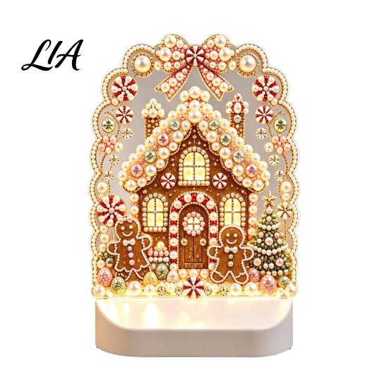 Home Decor Accessories Christmas Pearl Light Ornaments for Holiday Decor, Acrylic LED Decorative Soft Glow String Lights Lamp with Bedroom Bookshelf
