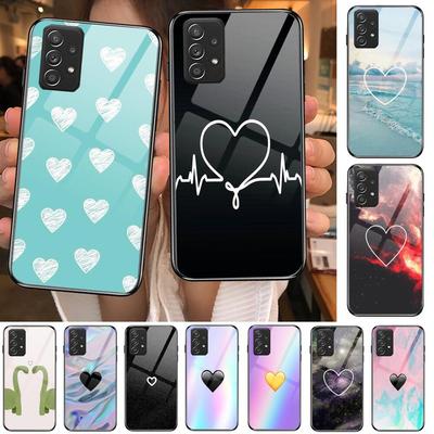 Чехол из закаленного стекла с сердечком для телефона Samsung Galaxy A51 A71 A60 A70S A70 A80 A21S A41 A20E A50 A30S 5g A32 A40S A20S plus