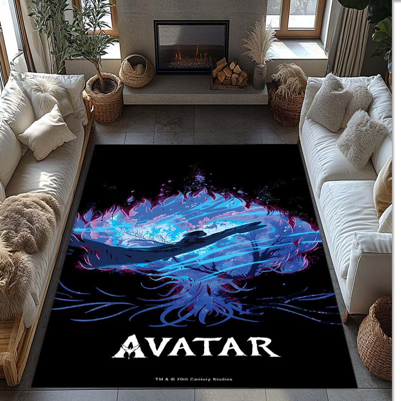 Avatar Printed Flannel Area Rug Non Slip Soft Polyester Floor Carpet Indoor Decor Mat for Bedroom Living Room Sofa Game Room Home Decoration