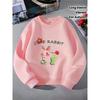 European sizes Kids' Crewneck Sweatshirt - Cute Rabbit with Flower And Apple , Sportswear And Casual Wear, Soft And Comfortable, Children's Clothing