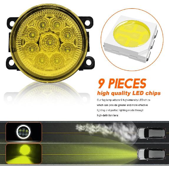 Противотуманные фары 3,5 дюйма OEM 19606300 Для SUBARU WRX 2015- Передний бампер Противотуманные фары Левая правая сборки водителя и пассажира Луч противотуманной фары, 3500K Золотистый