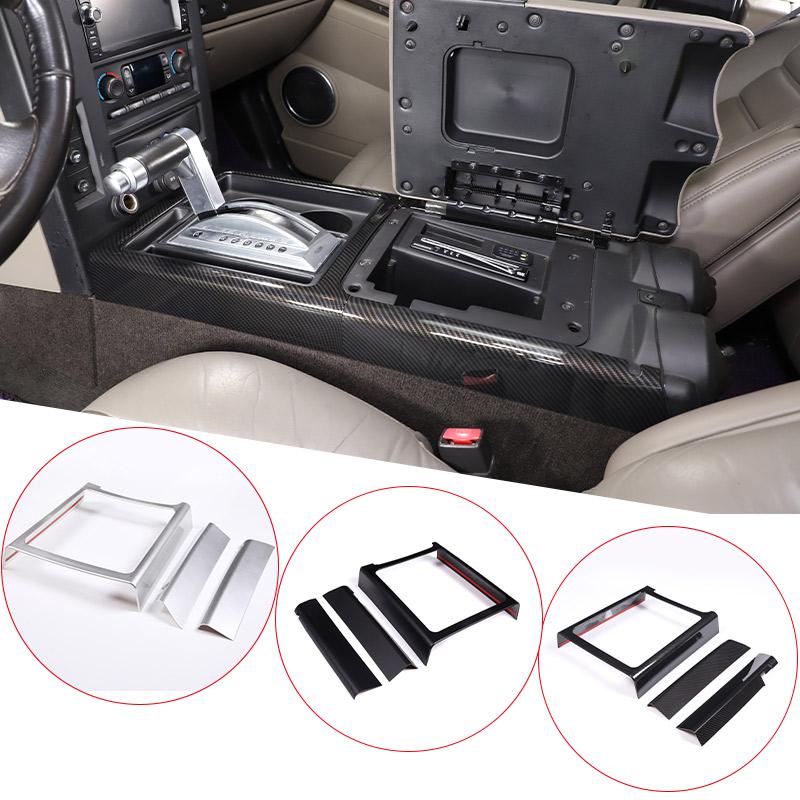 Для Hummer H2 2003-2007 ABS Углеродное волокно/Серебристый Декоративные наклейки на внешнюю рамку центральной консоли автомобиля Аксессуары для автомобиля