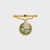 High-End Medieval Vintage Pearl Brooch for Women - Palace Oil Painting Niche Design Suit Pin