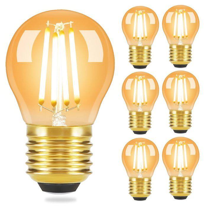 Ampoule LED E27 (lot 6) - NETTLIFE - G45 - Filament vintage - 4W - Blanc chaud 2700K