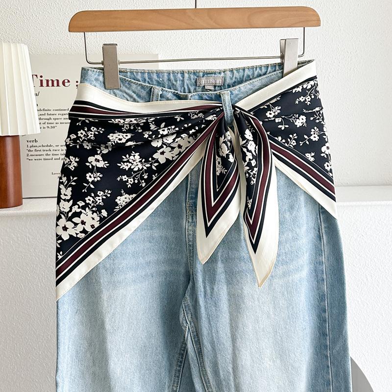 1116 new retro waist triangle scarf for women to wear with shorts, fart curtain, silk scarf temperament, tube top, advanced sense