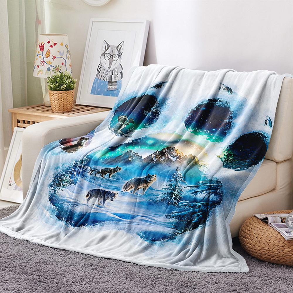 Фланелевое одеяло с принтом белого медведя, Высокое качество, Комфортное для всех сезонов, Декор для дома, Тепло и уют, Идеально для рождественских подарков