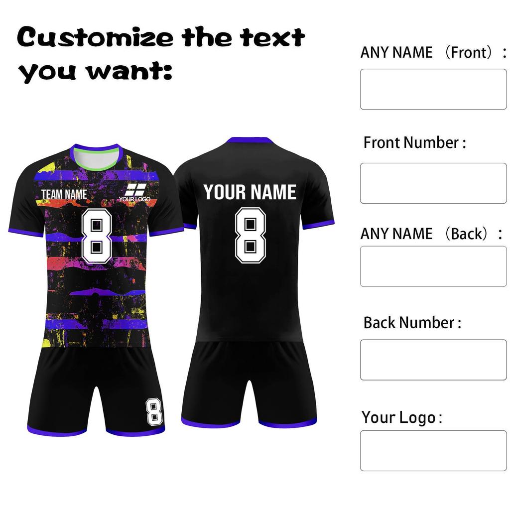 Personalised Shirts Kit Mens Girls With Name Number Custom Football Jerseys For Boys Training Suit