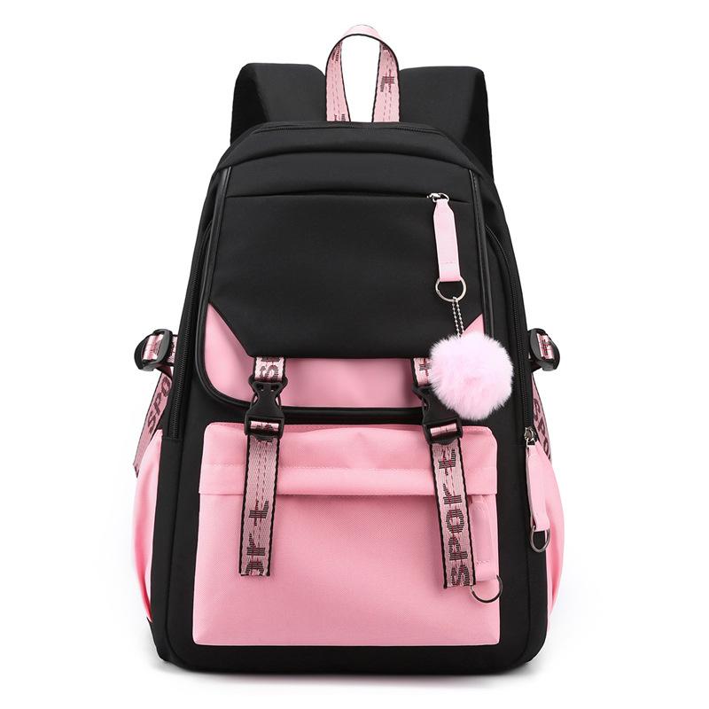 2024 New Korean Version Charging Backpack Travel Bag Blank Student Schoolbag Large Capacity Bag Computer Bag