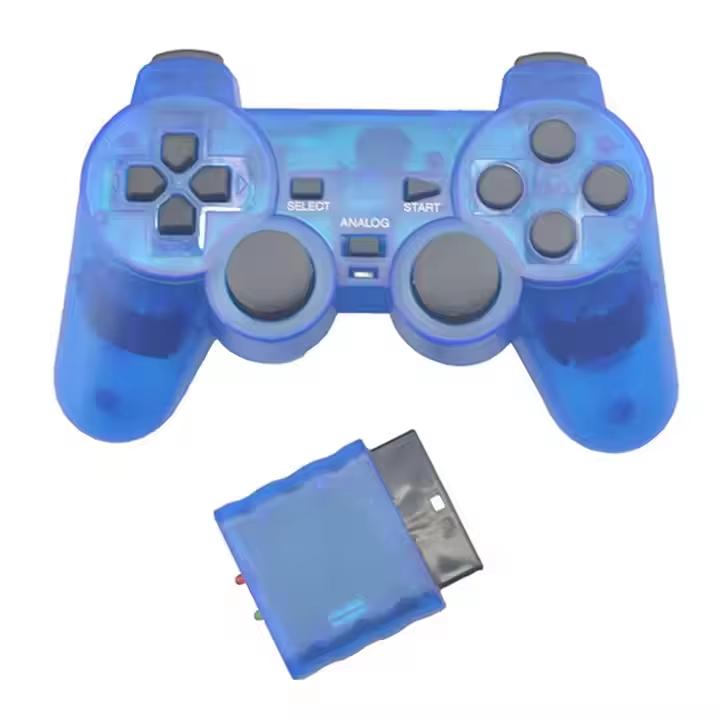 Прозрачный Беспроводной Джойстик для PS2 2.4G Геймпад Вибрация для Контроллера PS2