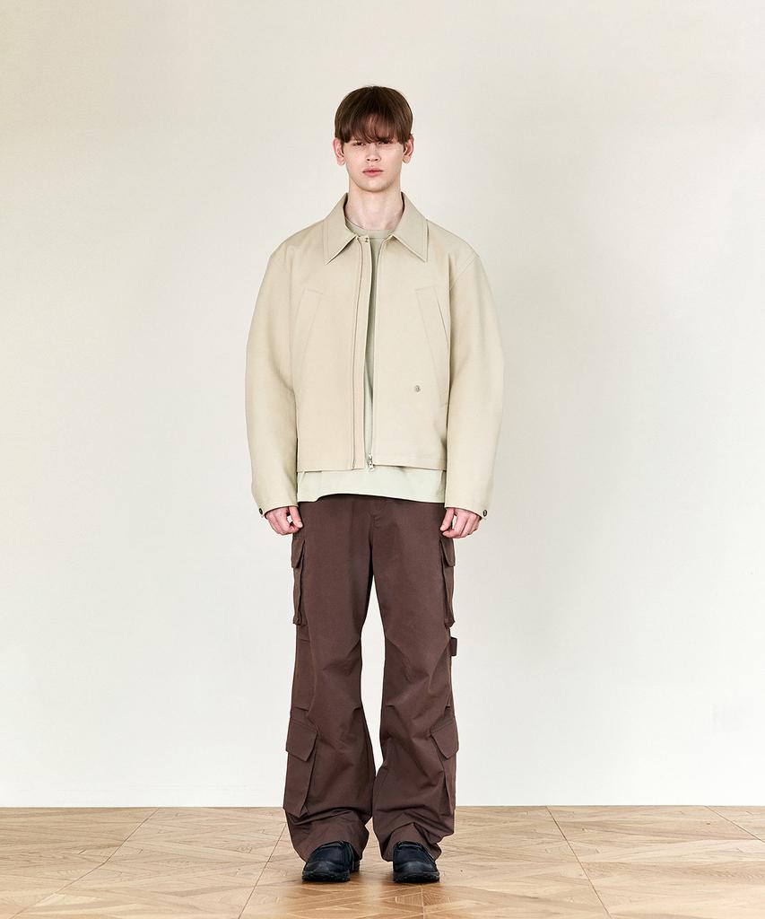 Heute Het Zipped Cotton Jacket (Beige)