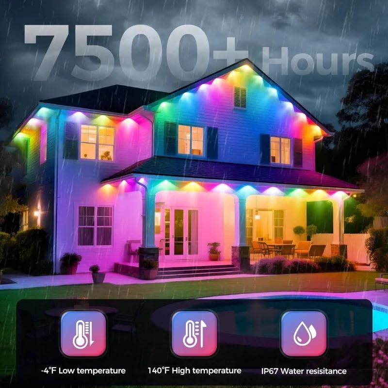 MIMI RGB Постоянные наружные огни для дома, 150 футов RGB+IC Умный наружный декор, или Рождество, Праздник, Освещение крыши дома