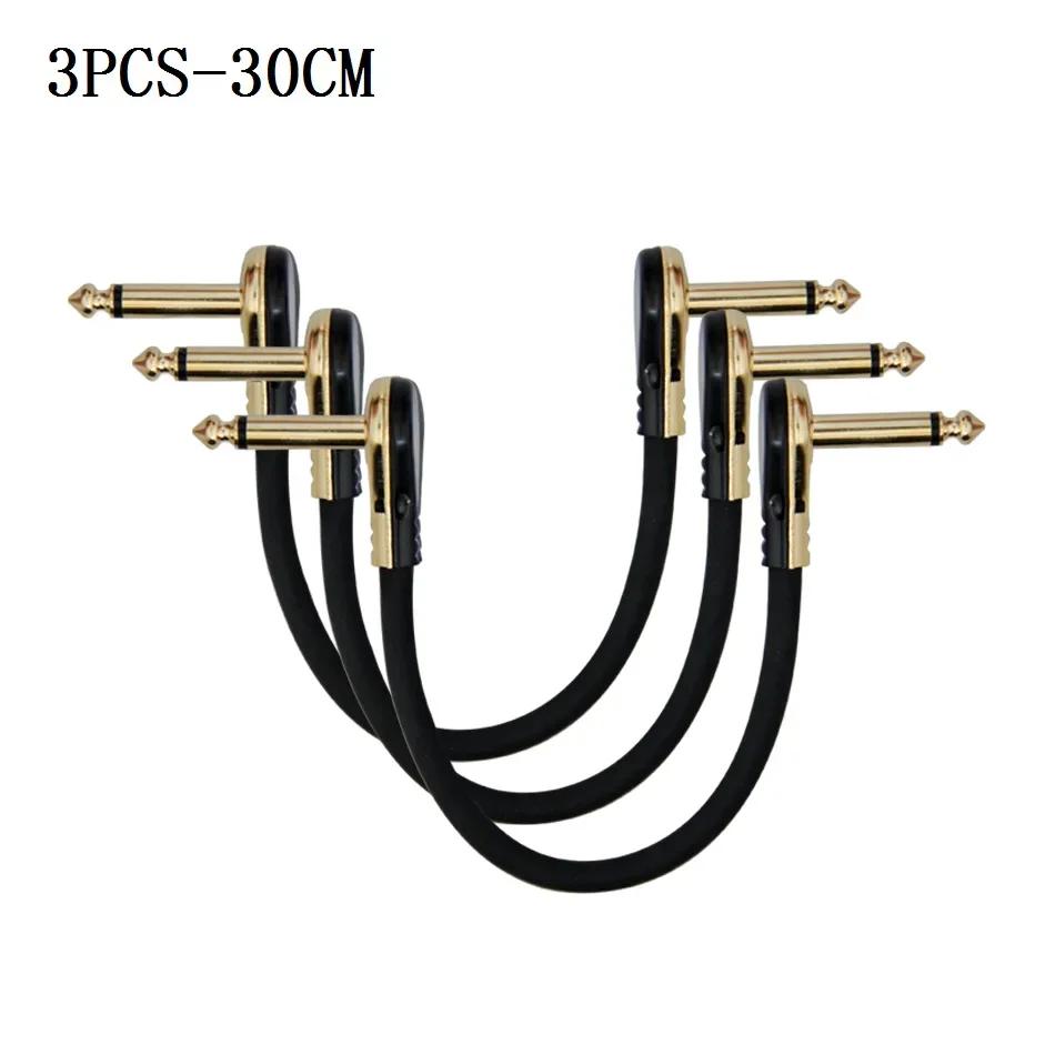 3PCS/ 6PCS Guitar Patch Cables Right Angle 15/30CM 1/4 Guitar Cable for Guitar Effect Pedals