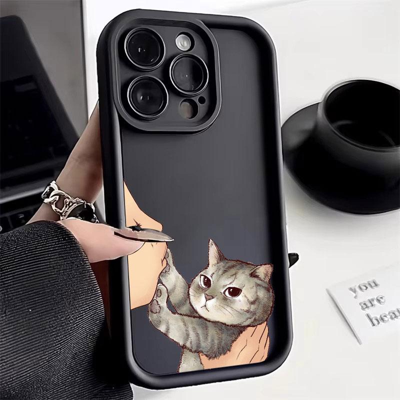 Иллюстрация 'Кошачий Поцелуй' Чехол для Телефона iPhone 17 16 15 14 13 12 11 Серии Pro Max Plus Двухслойная Защита
