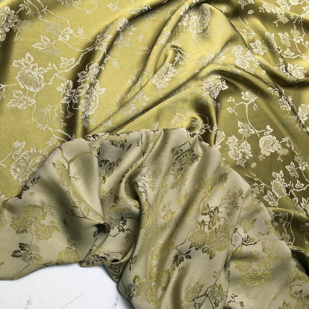 Dunhuang Silk Jacquard Two-Color Imitation Cheongsam Hanfu Fabric