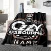 Customiz Name Personality rock Ozzy Osbourne Blanket Soft &Warm Sofa Office Bed Travel Lunch Break Blanket, Gift Suitable All Seasons