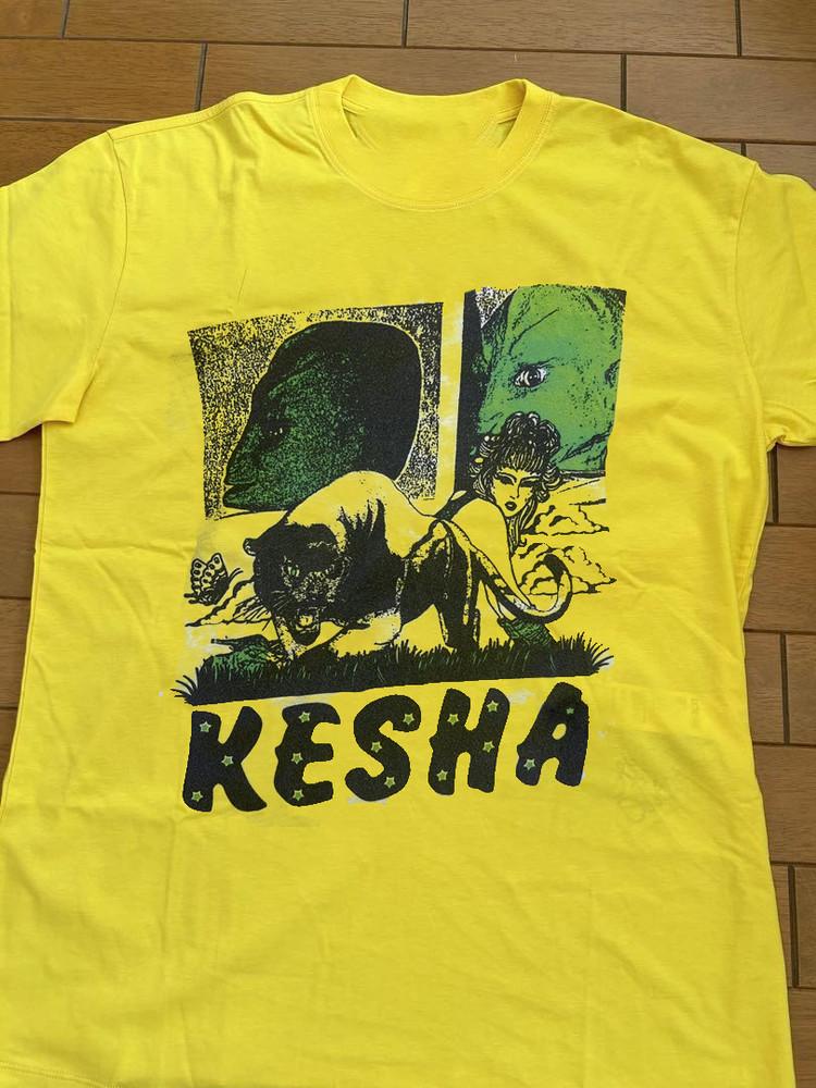 Подарок Kesha с тура для фаната Все размеры от S до 5XL Желтая футболка ZZ03 Унисекс футболка