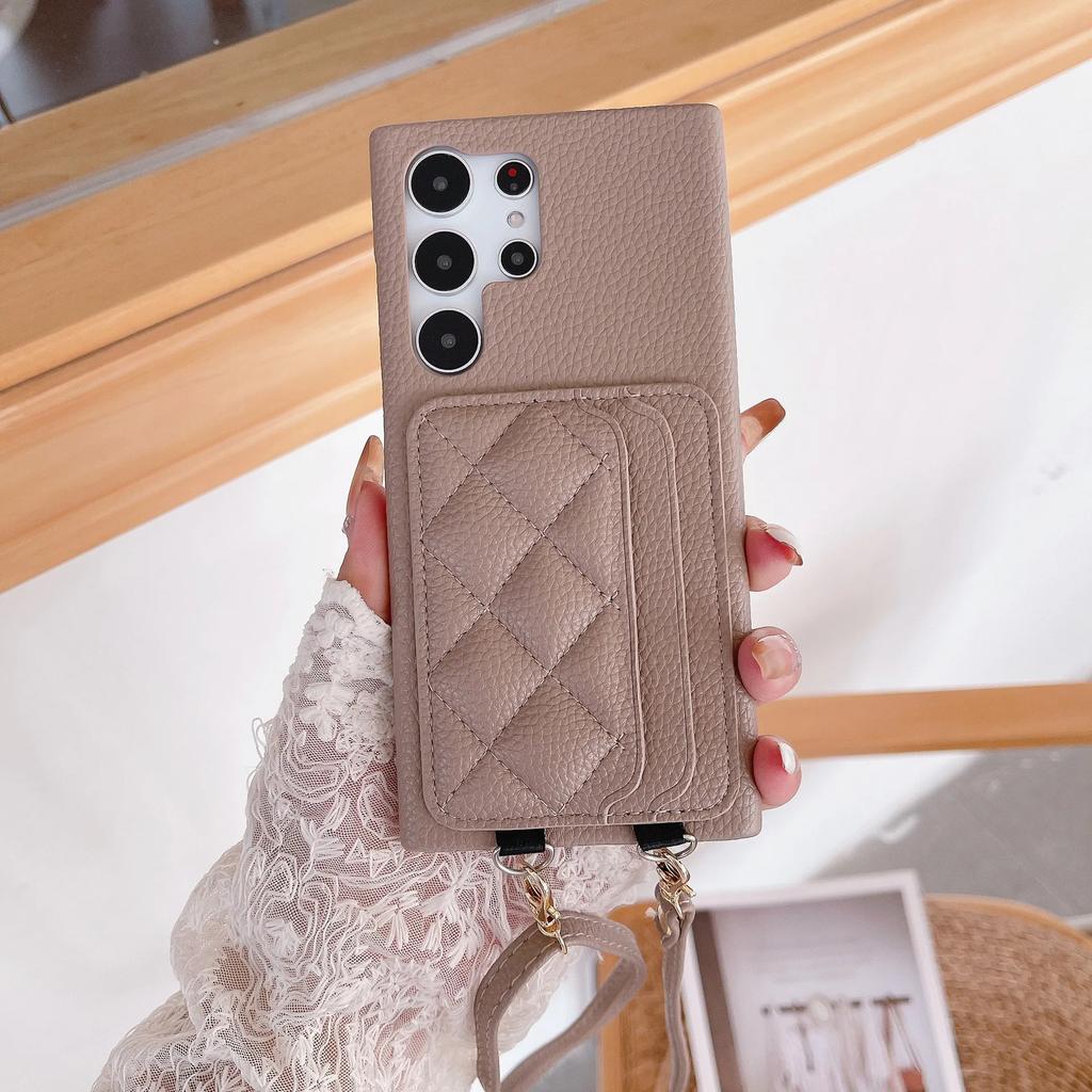 Кожаная сумка через плечо с держателем для карт Чехол для телефона для Samsung Galaxy S24 S22 Ultra Plus S23 FE A15 A25 A35 A55 A24 A34 A54 A14 Обложка