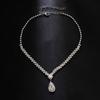 Fashion Simple Water Drop Crystal Rhinestone Necklace Earrings For Women Wedding Bride Light Luxury Jewelry Sets Accessories