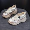 2024 Women's Summer Dad Shoes: Stylish Hollow Sandals with Thick Soles, Fashionable, Casual, and Breathable.