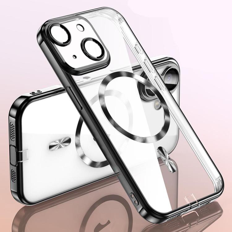 Plating Paint TPU MagSafe Phone Case with Dust Plug & Lens Film