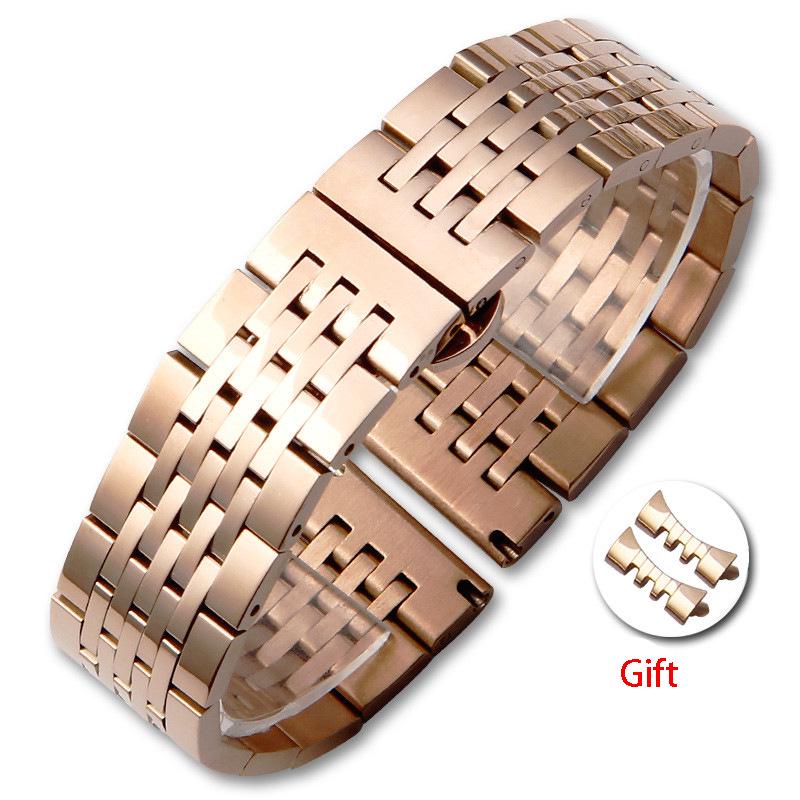 Семь-звенный браслет для часов из нержавеющей стали для Tissot T41, Застежка 12-24 мм