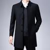 Fashion Single-breasted Medium and Long Trench Coat Men's Autumn New Lapel Plus Men's Business Casual Jacket