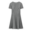 Spring New Women Clothes Stitching Decorative Round Neck Short Sleeve A- Line Hem Mini Dress 2121023
