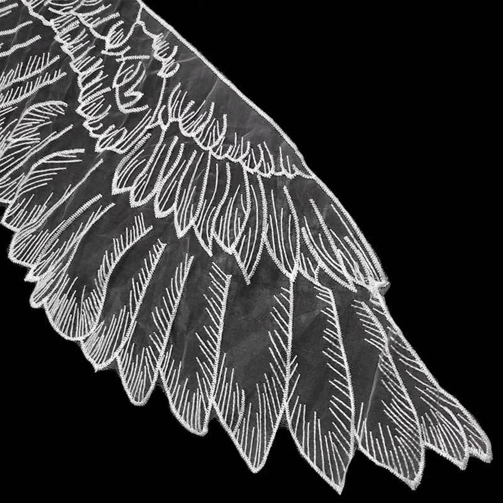 1Pair Wedding Wings For Women Dress Badge Lace Embroidery Sewing Patches Apparel Sewing Fabric