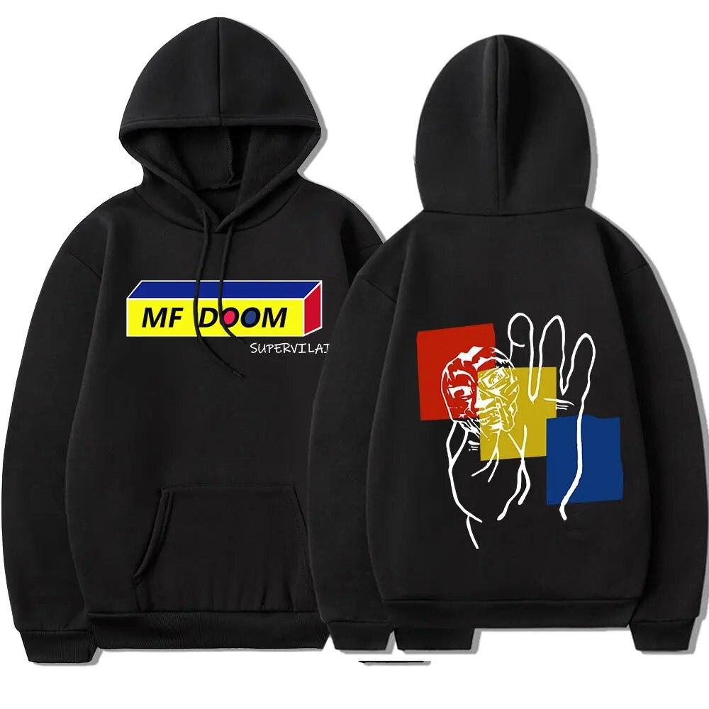 Толстовка с капюшоном в стиле хип-хоп, рэпер, Mf Doom, винтажная модная модная кофта унисекс, женская уличная одежда с графическим готическим принтом, толстовки для унисекс, унисекс