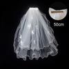 White Bridal Veil Lace Edge Women's Tulle New Wedding Veil