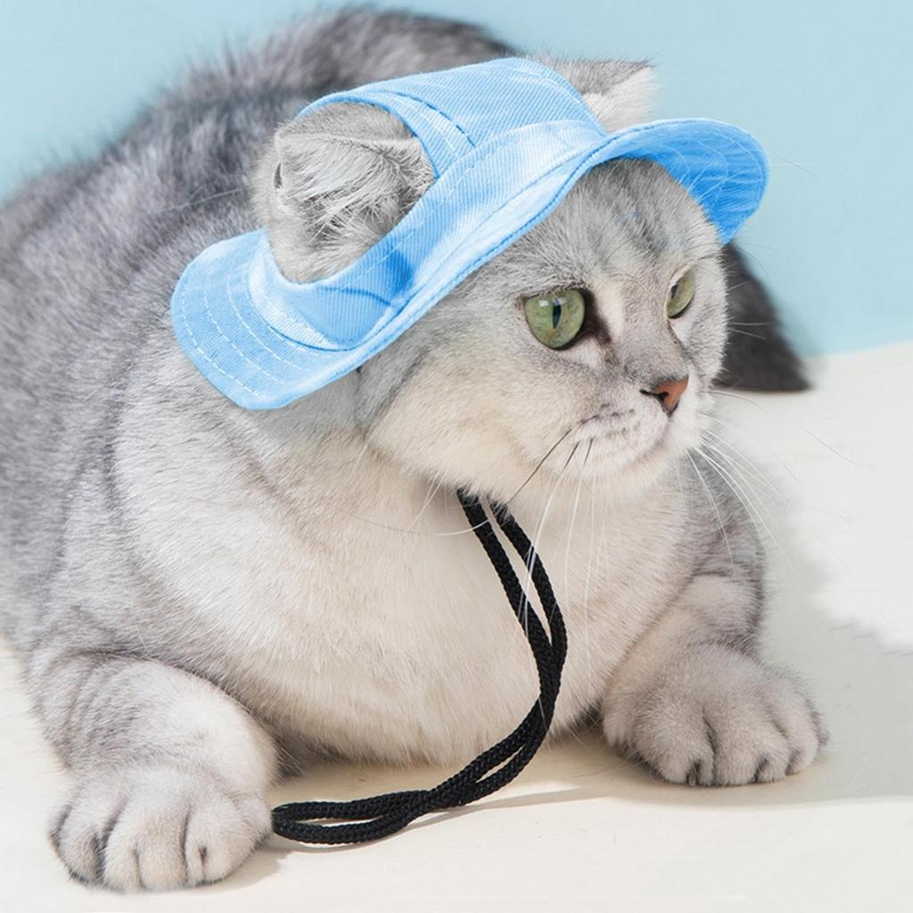 Pet Outdoor Supplies Large And Small Dogs And Cats Sunshade Dew Ears Puppy Cap Headwear,S