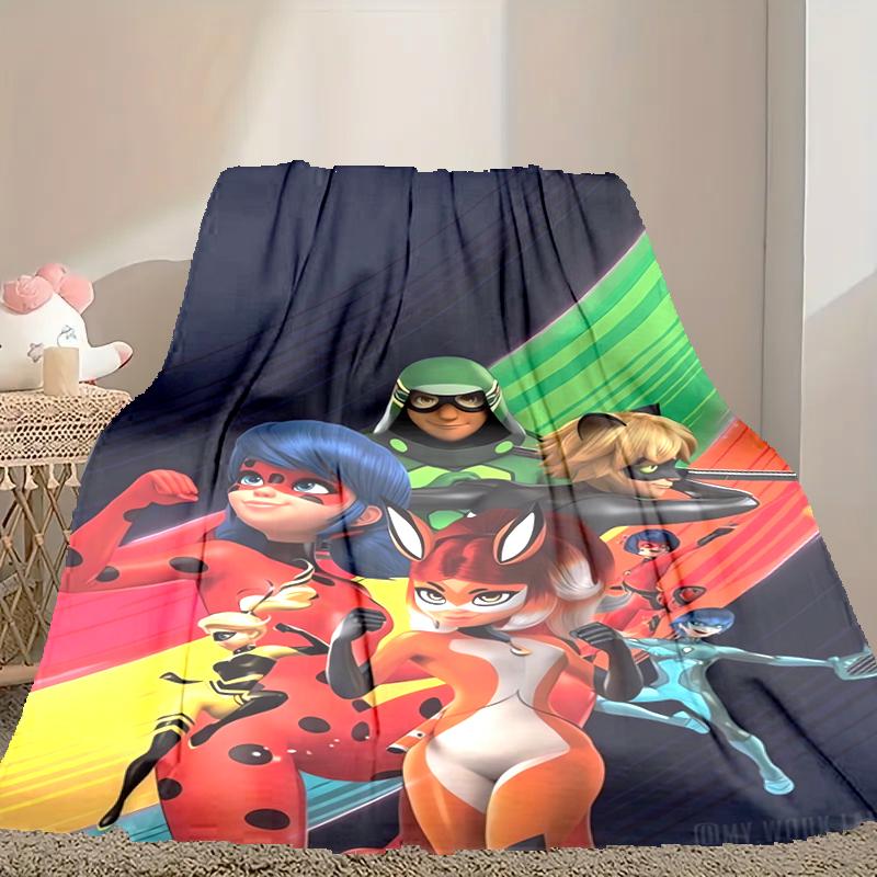 1pc Easy-Care Ladybug Blanket, Perfect for Couch, Bed, Home, Travel & More, Warm & Durable Printed Blanket