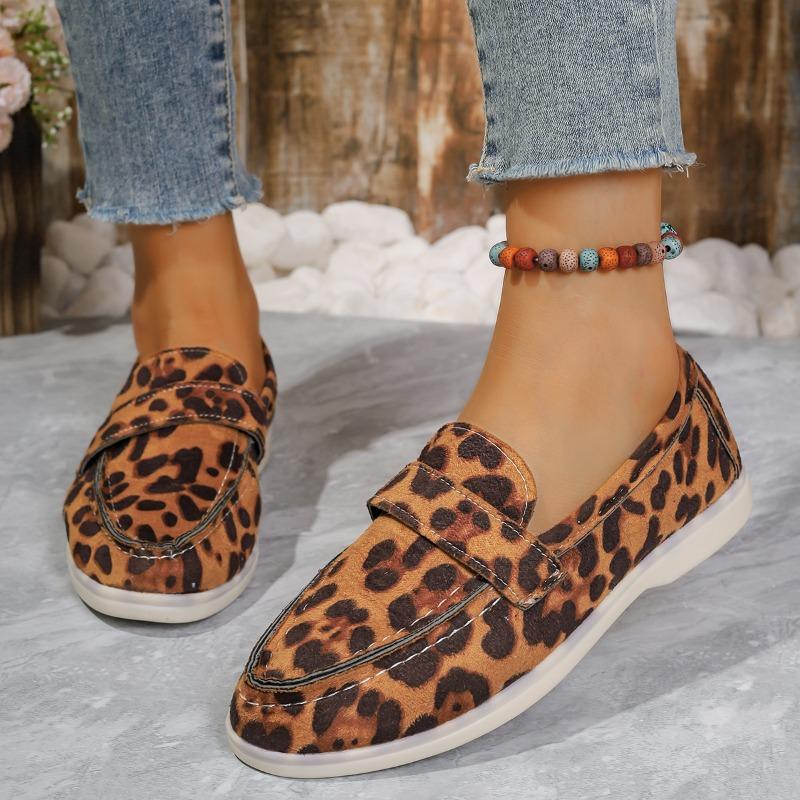 2024 Brand Women's Shoes Loafers Women's Flats Fashion Leopard Print Casual Flat Shoes New Plus Size Flat Low Heelszapatos Mujer
