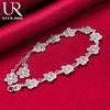 925 Sterling Silver Full Flower Bracelet Fashionable Wedding Jewelry