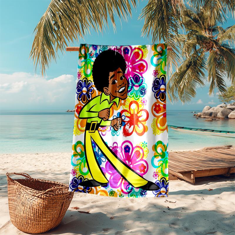 proof beach towel with The Jackson pattern - soft,absorbent,quick-drying,machine washable - perfect for swimming,camping,bathing