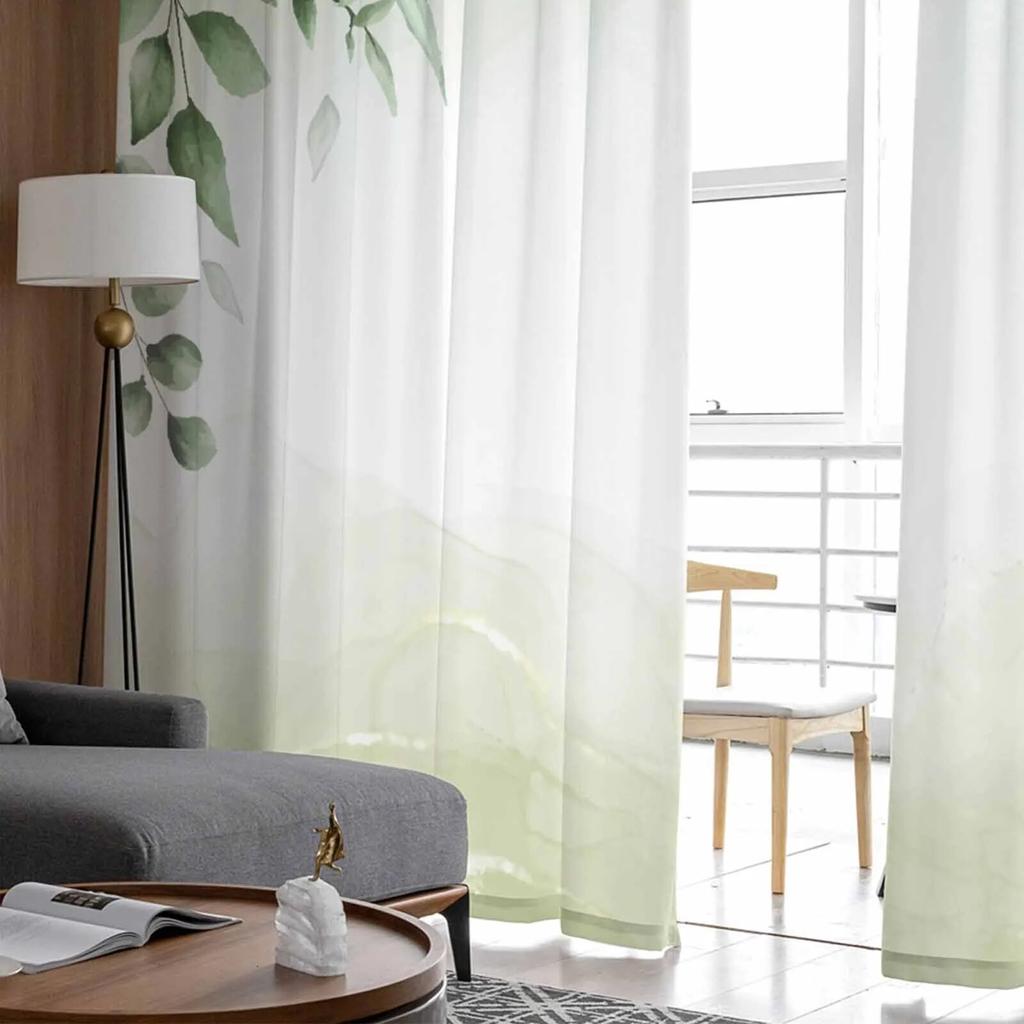 Pastoral Plants Succulent Flowers Tulle Curtains For Living Room Sheer Curtain For Bedroom Kitchen Blinds Voile Curtains