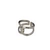 Dual Ring Intertwined Knot Geometric Minimalist Finger Ring