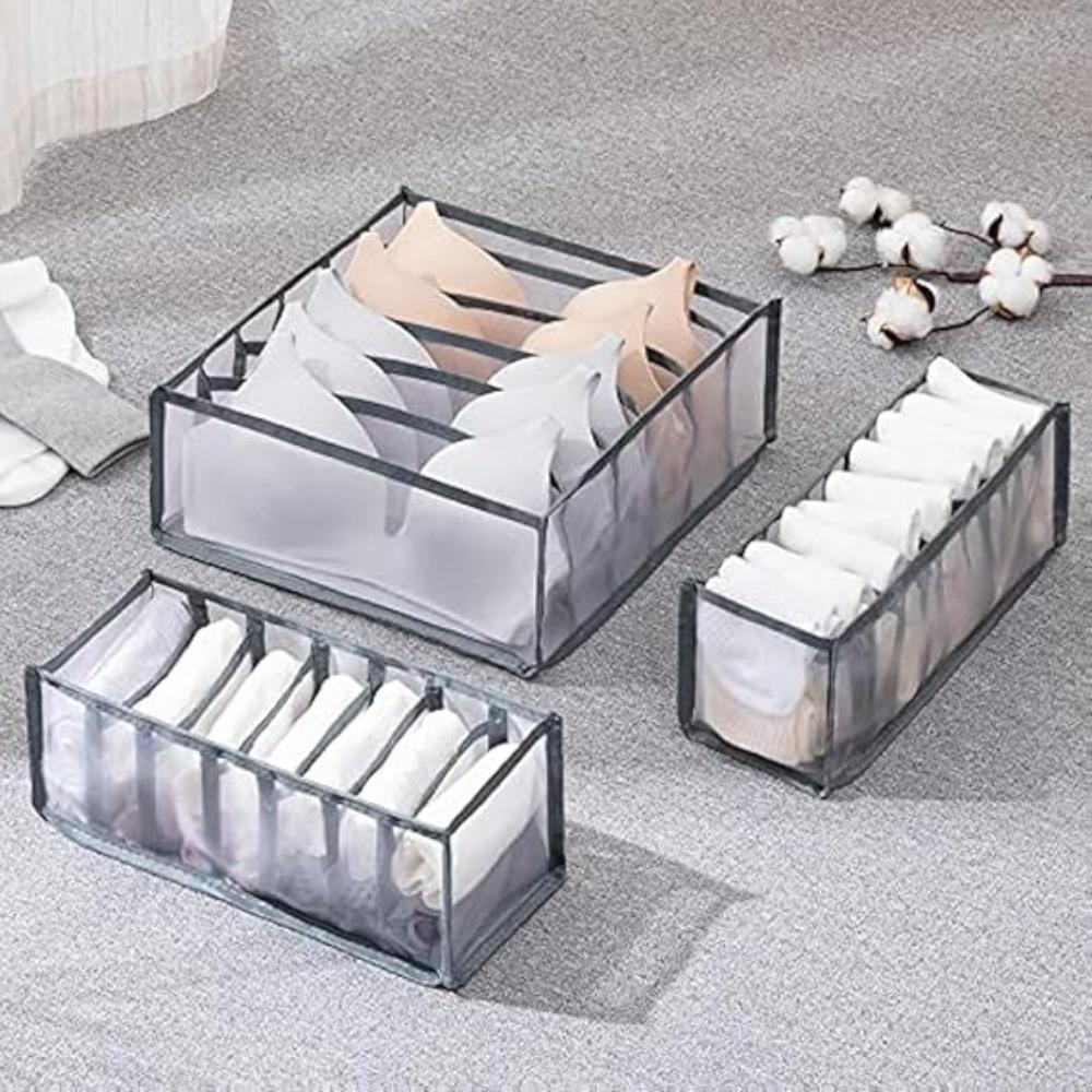 3 Set Underwear Organizer Foldable Bra Underwear Organizer Drawer Divider Storage Organizer Socks, Ties, Bras, Women Underwear Storage Compartment Box