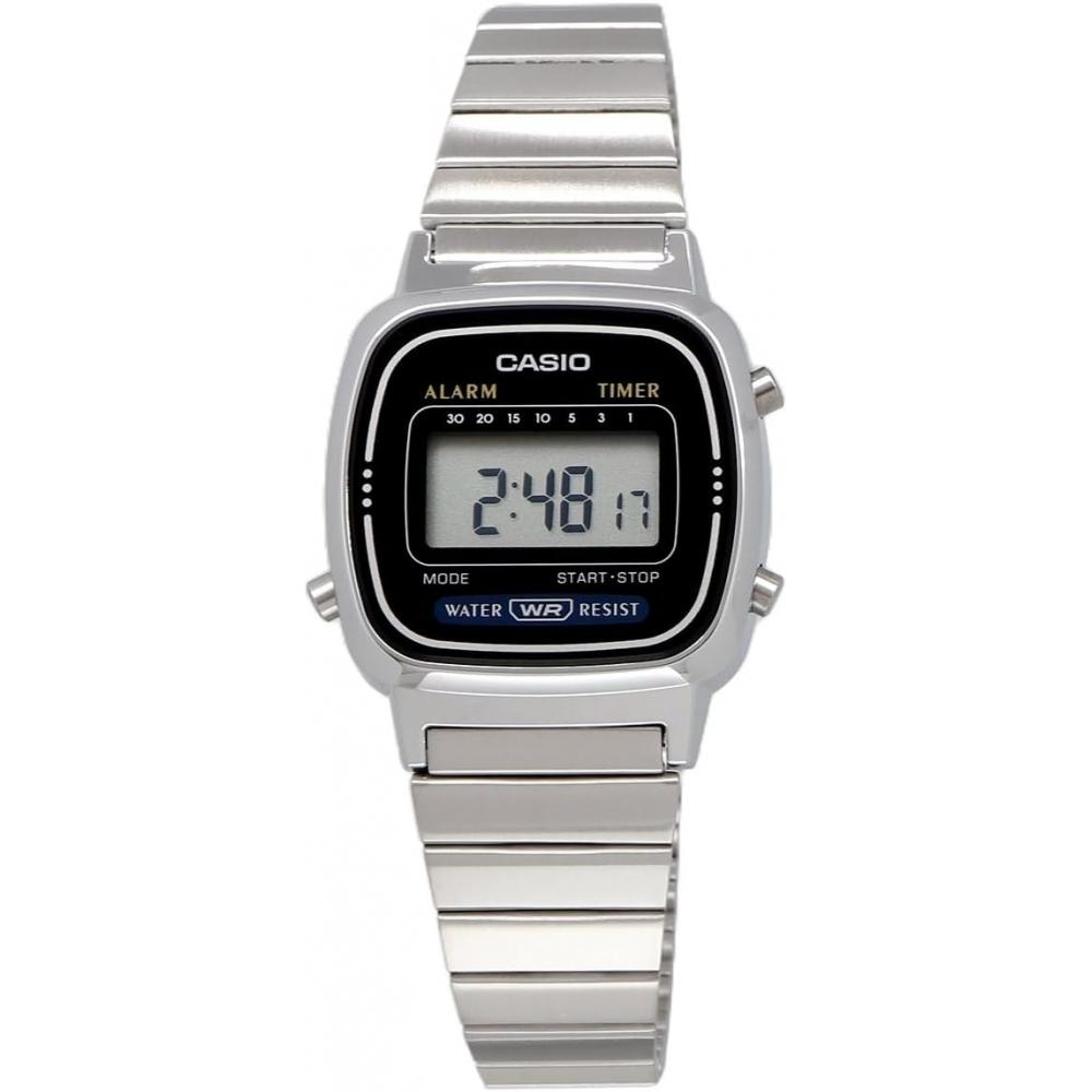 Casio Женские цифровые часы Серебристо-черные La670wd 1