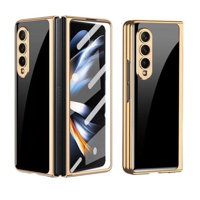 Роскошный чехол для телефона с гальванической рамкой для Samsung Galaxy Z Fold 4, защитный чехол для камеры Galaxy Z Fold4