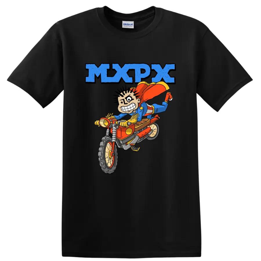 Футболка MxPx Панк-рок Велосипед Мультяшная Графика Группы Скейтбордист Райдер Арт Футболка