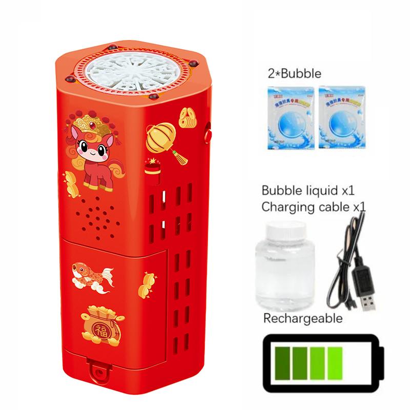 20 отверстий Машина для выдувания пузырей «Фейерверк» с 7-цветными светодиодными огнями, выдуватель пузырей на земле, электронный автоматический спуск, подарок на Праздник Весны, новогодние игрушки